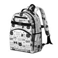 thumbnail image 2 of Black and White Cat and Heart Cute School Backpack Bag for School with Padded Back and Adjustable Shoulder Straps 15.25"x11.5"x5.25", 2 of 5