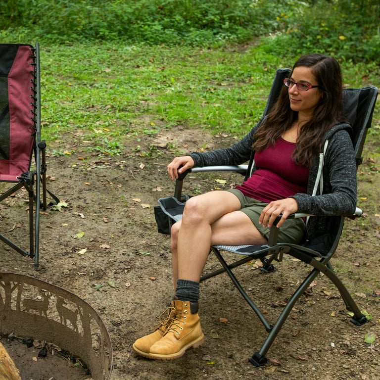 Ozark Trail High Back Camping Chair, Black, Adult 