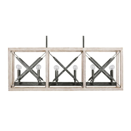 

Capital Lighting 840401 Remi 12 Light 46 Wide Linear Chandelier - Brushed White Wash /