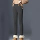 thumbnail image 3 of Gibobby Medias Afelpadas Translúcidas Leggings de invierno para mujer, informales, de Color sólido, elásticos, de cintura alta, térmicos, Capris, pantalones de entrenamiento, pantalones (Gris, M), 3 of 5