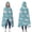 Blue Dinosaurs Skeletons, variant on Wearable Blanket,Blue Dinosaurs Skeletons Pterosaurs Pattern Hooded Wearable Flannel Blanket for Adults & Teens,Winter Poncho Shawl Wrap Cape Cozy Anti-Pill,50"x60"