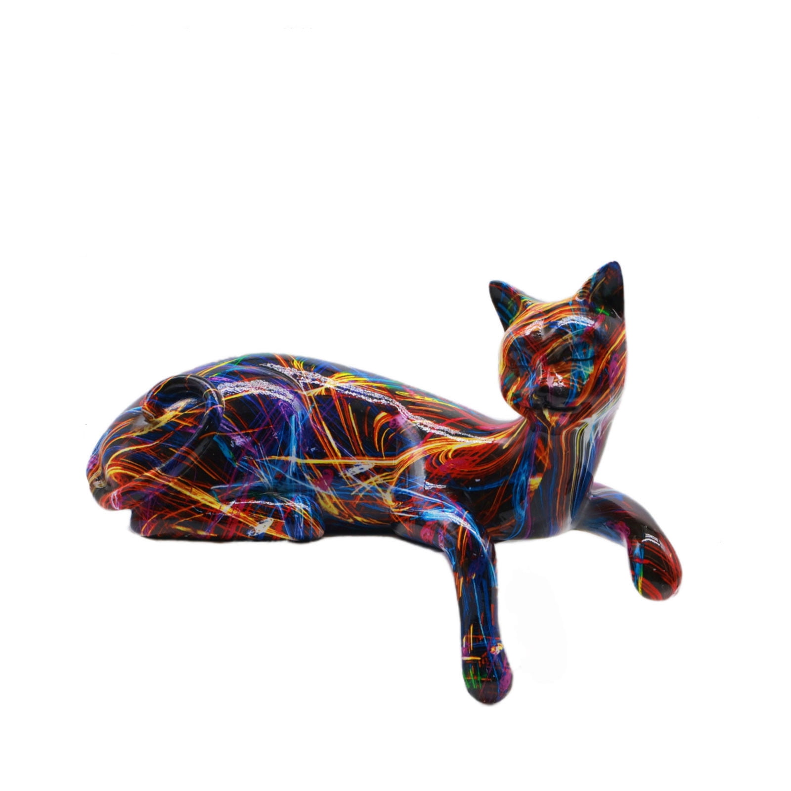 Statue résine Pamona Chat et Chaton jouant Riviera - Flora Déco - Jardin