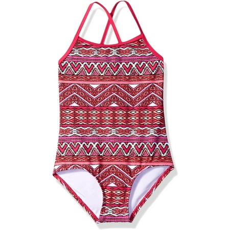 Kanu Surf Girls' Big Layla Beach Sport Banded 1 Piece Swimsuit, Carrie ...