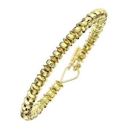 14 Karat Gold, Rose, Rhodium, or Black 5mm Bead and Saucer Bracelet