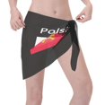 thumbnail image 7 of Womens Polska Polish Flag Coverups Beach Short Sarong Sheer Chiffon Cover Up Bikini Wraps, 7 of 7