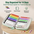thumbnail image 2 of Waterproof Pill Pouch Set-14Pcs Bags Inside, Zipper Pill Case with 14 Day Zipper Pouches Organizer Travel Medicine Weekly Vitamin Medication Reusable Portable Large Holder Daily Container(Black), 2 of 8