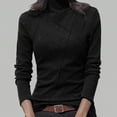 thumbnail image 2 of EDFBUYKRS V Neck Solid Print Polyester, Long Sleeve Blouse (Women's) S, 2 of 4