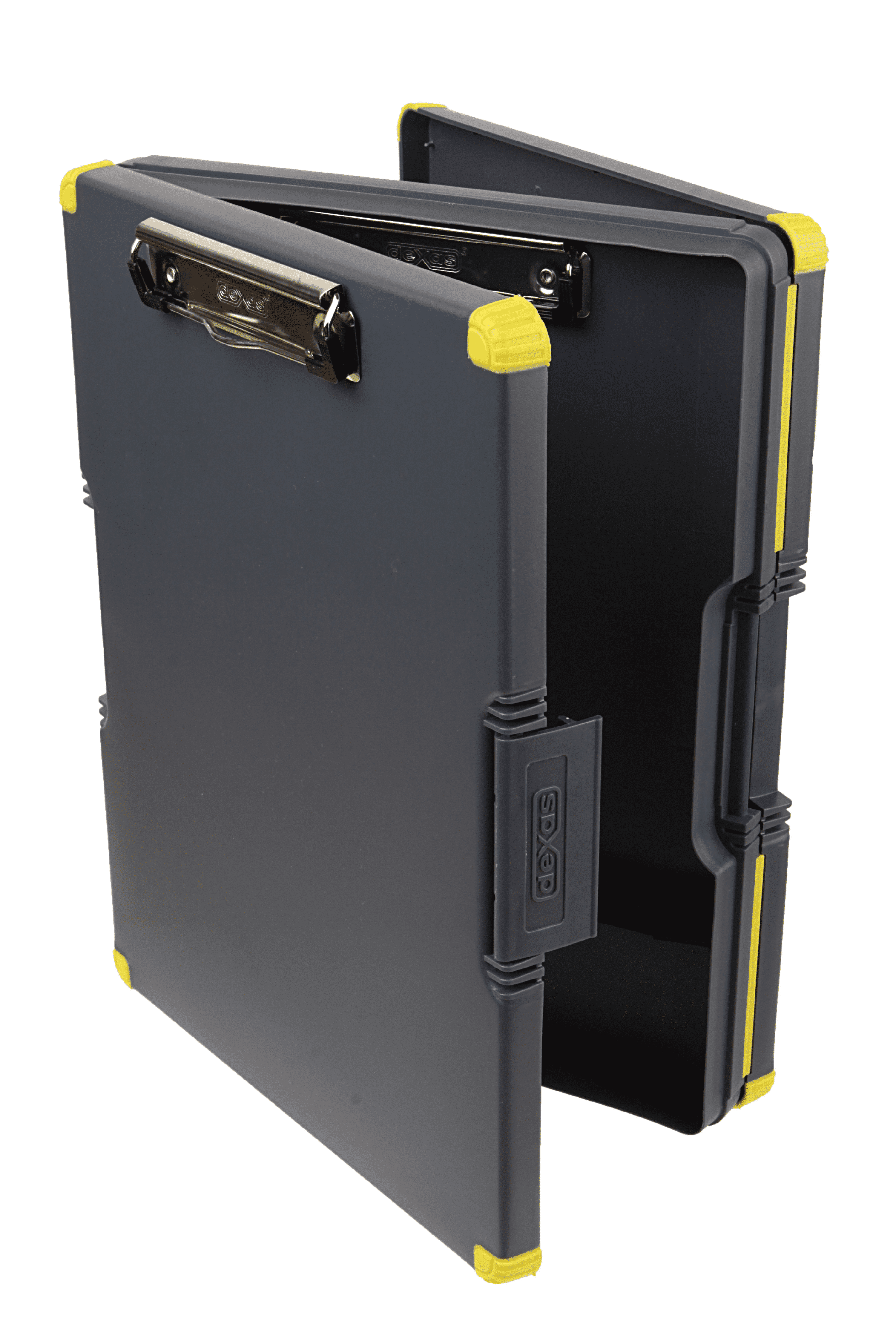 Dexas Duo Clipcase, Double Sided Clipboard Design, 13” x 10”, Gray/Yellow
