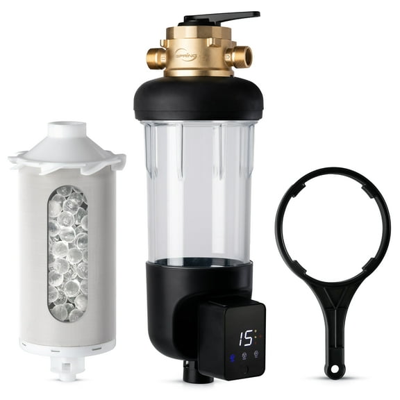 iSpring WSP50SL-ARJ-BP, NSF Certified, Spin Down Sediment Water Filter w/ 4 Modes Bypass, Includes Siliphos Helps Prevent Scale & Corrosion, Upgraded Jumbo Size, w/Touch Screen Flush Module
