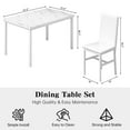 thumbnail image 6 of Cvortll 5 Pieces Dining Room Table Set for 4, Space Saving Kitchen Table and Chairs , Set with 4 Upholstered PU Leather Chairs and Faux Marble Tabletop, All White, 6 of 8
