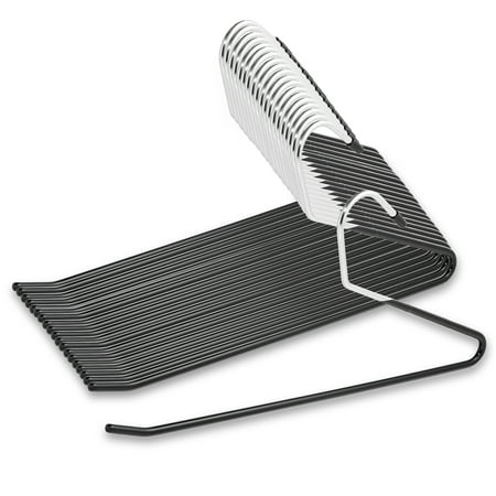 Rubber Hanger - Casafield - 20 Open-Ended Pants Hangers - Easy Slide - Slim, Space Saving Design with Non-Slip Rubber Coating for Trousers, Slacks, Jeans, Skirts