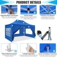 thumbnail image 5 of COBIZI 10x15 Pop Up Canopy Tent Heavy Duty with 4 Sidewalls Tents for Parties Outdoor Canopy Event Tent Wedding with Roller Bag,Upgraded UV 50+ , Thick Hexagonal Legs, blue, 5 of 8