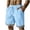 Light Blue, variant on Yievot Cotton Linen Shorts for Men Striped Cuffed Hem Drawstring Elastic Waist Loose Fit Summer Vacation Shorts