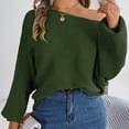 thumbnail image 6 of Lovskoo 2024 Sweaters for Women Long Sleeve Casual Solid Color Dolman Sleeve Loose Top Sweater Olive Green, 6 of 7
