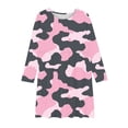 thumbnail image 2 of Odeerbi Kids Girls Long Sleeve Ballet Skater Dress Camouflage Printed Elastic Twirly A-line Dress School Recital Round Neck Dress Kids Girls Clothes, 2 of 4