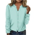 thumbnail image 2 of Sakmal Casual Women'S 2024 Winter Fashion Clothes Long Sleeve Sleeve Green Button Down Comfy Solid Womens Jackets Plus Size, 2 of 5