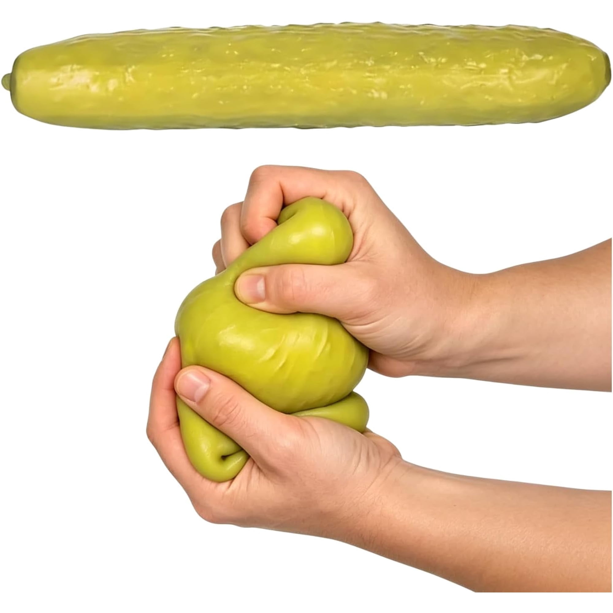 11” Giant Pickle Squishy, Jumbo Big Cute Realistic Pickle Stress Ball Soft Squishys Slow Rising Stress Ball for Anxiety Stress Party Favors