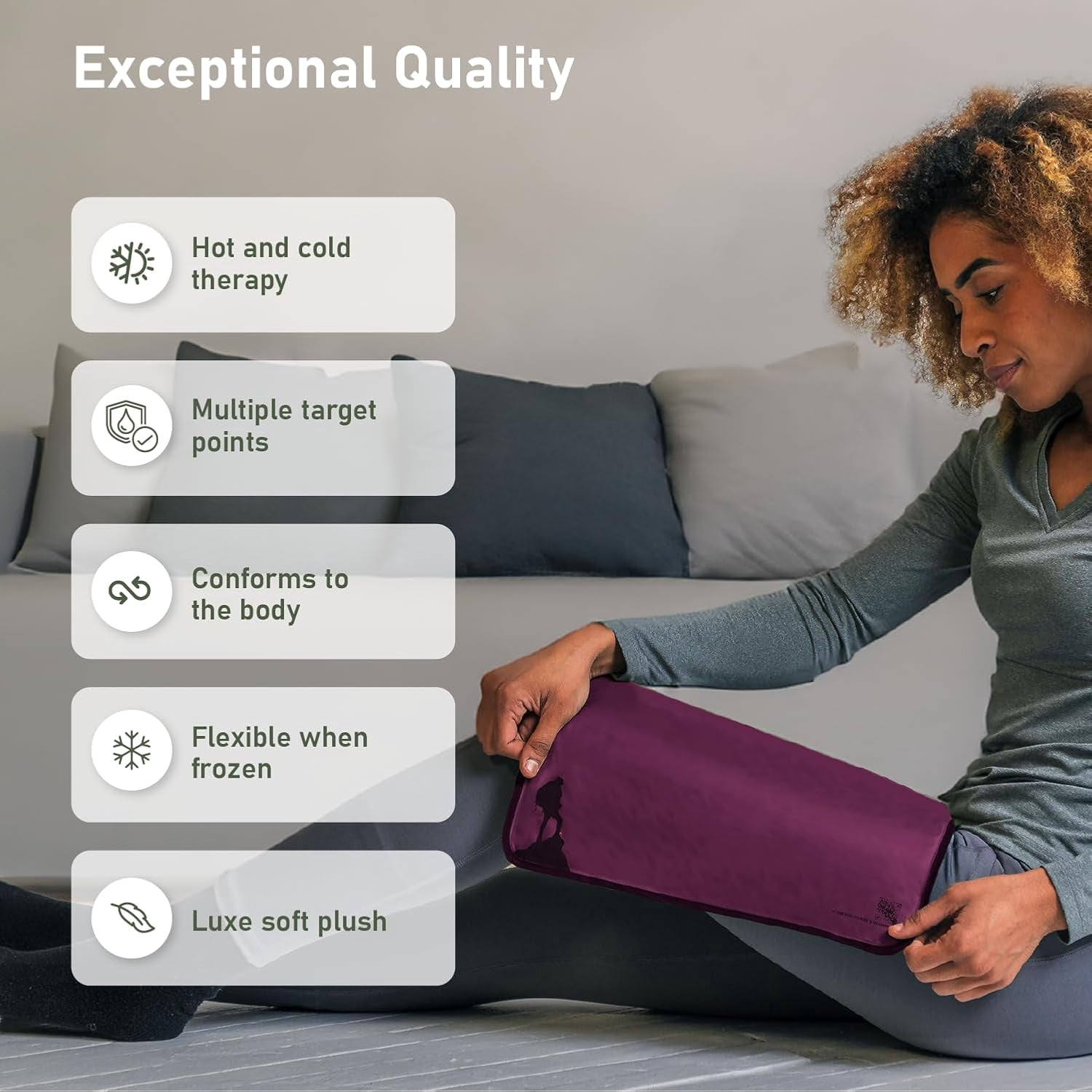 Large Hot and Cold Flexible Gel s for Injuries Reusable, Cold Packs for Injuries Reusable s, Soft for Back Cold Compress - 12" x 15" - Purple