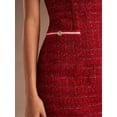 thumbnail image 3 of Red Tweed Sleeveless Mini Dress With White Trim And Front Pocket Detail, 3 of 6