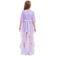 thumbnail image 2 of Mufeng Flower Girl Dresses for Wedding Floral Lace Bodice Ruffled Tulle Princess Ball Gown Kids Prom Light Purple 8, 2 of 5