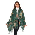 thumbnail image 3 of FORMRS Womens Scarf Winter Soft Long Big Warm Shawls Wrap Tassel Scarves, Tiger and Peacock Pattern, 3 of 9