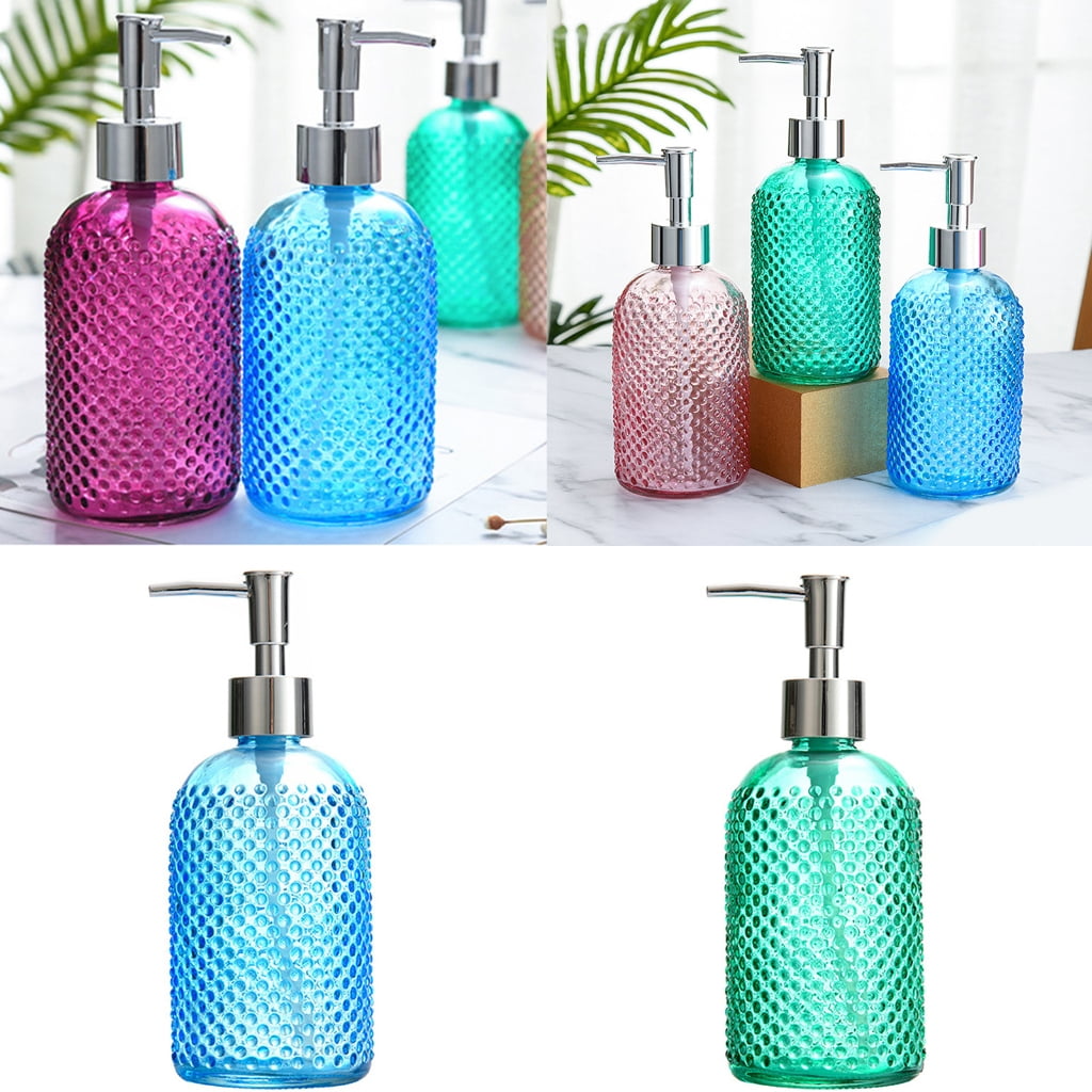 Modern Glass Liquid Dispenser Pump Refillable Container For Hand Soap Shower