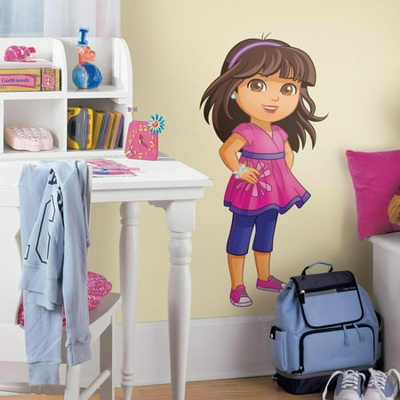 Dora and Friends Peel and Stick Giant Wall Decals, Comes with 12 wall decals; assembled size 18"wide x 38.3"high By RoomMates