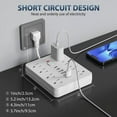 thumbnail image 2 of 14-in-1 Power Strip with Switch & Surge Protection, Multifunctional Power Strip with 8 AC Outlets & 4 USB & 2 Type-C, Suitable for Office, Home and Travel, Men Gifts, Socket, Plug, Wall, White, 2 of 6