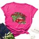 thumbnail image 1 of Camiseta de algodón con cuello redondo y estampado navideño de 2019 para mujer, manga corta, Wish Ebay Amazon Compras transfronterizas, 1 of 4