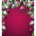 thumbnail image 3 of Ambesonne Christmas Duvet Cover Set, Tree Balls Snowflakes, Twin, Magenta Green White, 3 of 3
