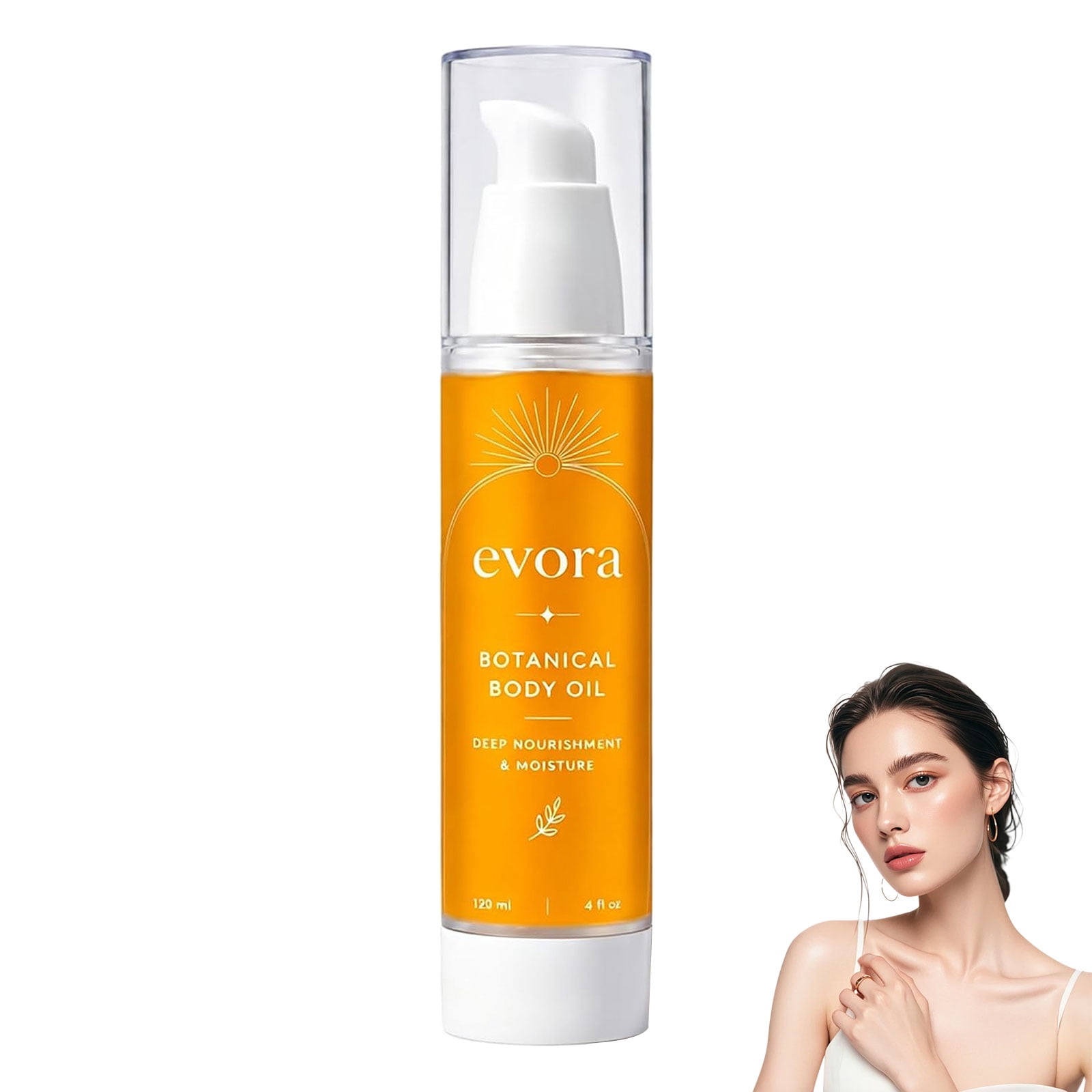 Evora Botanical Body Oil with Wakame Algae, Fast Absorbing Non-Greasy Moisturizing Oil for Dry Skin, 4 fl oz (1 PC)