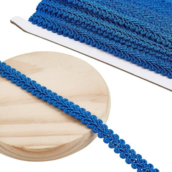 14 Yards Gimp Braid Trim for Sewing 0.5inch Decorative Fabric Trim Polyester Sewing Trim Ribbon Woven Curtain Fabric Trim for Upholstery Sewing Hand Crafts Costume Home Decorative Blue DIY