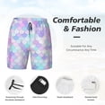 thumbnail image 5 of Lsque Mens Swim Trunks Rainbow Scales Pattern - Bathing Suit Compression Liner - Beach Swim Shorts Swimwear - (S-3XL) - Stretch Quick Dry -Medium, 5 of 9