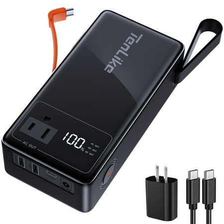 Froura 27000mAh Portable Power Station, Power Bank with AC Outlet, 60W USB-C for Laptop, Outdoor Camping Hiking, Black