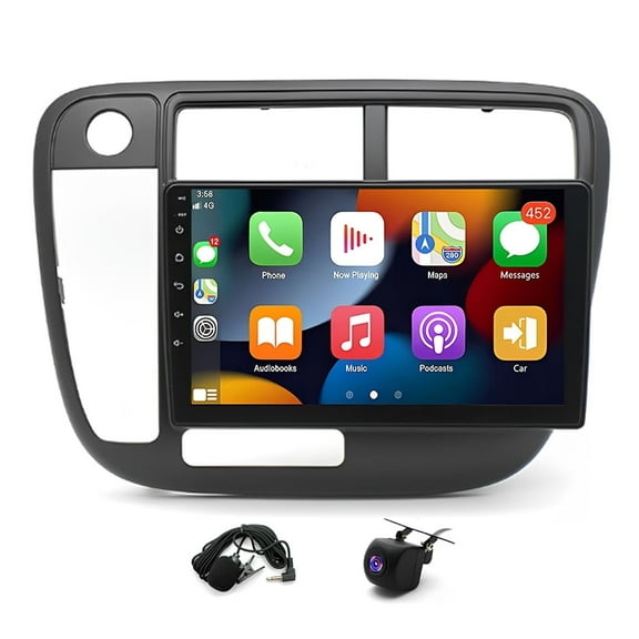 Zcargel Android 13 Car Stereo, 9-inch GPS Navigation 2 32GB, for Honda Civic 1996-2001 Wireless CarPlay Android Auto, Bluetooth, WiFi, SWC   AHD Backup Camera