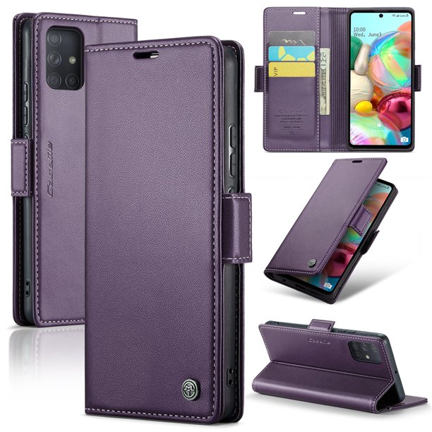 CaseMe Funda de Cuero para Samsung Galaxy A71 4G con Bloqueo RFID, para Samsung Galaxy A71 4G Funda para Mujer Hombre Tarjetero Cierre Magnético Funda Tipo Folio para Samsung Galaxy A71 4G