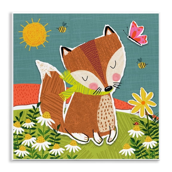 Stupell Industries Cottage Whimsical Nature Fox Wall Plaque Art, 12 x 12, by Tina Finn