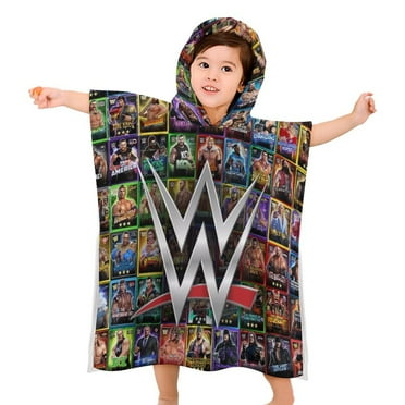 WWE WWE Kids Beach Towels with Hood Soft Quick Dry Absorbent Hooded Towels Bath Robe for Swim Pool Bath Poncho Towels
