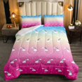 thumbnail image 1 of YST Rainbow Gradient Stars Cloud Comforter Set Fluffy Ombre Pastel Quilted Bedding, Twin Size (2 Count), 1 of 5