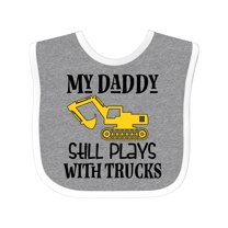 Inktastic Construction Daddy Still Plays with Trucks Boys or Girls Baby Bib