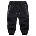 thumbnail image 2 of Afdoent Pants For Men Three-Pocket Zipper Men's Sports Casual Trousers Cropped Drawstring Men's Pants Streetwear, 2 of 8