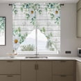 thumbnail image 4 of Daisy Eucalyptus Leaves Swag Valances for Windows 2 Pack Floral Spring White Wood Grain Swag Kitchen Curtains 36 Inches Long Rod Pocket Short Window Treatment for Kitchen Bathroom 28"x36", 4 of 9