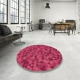 thumbnail image 3 of Ahgly Company Indoor Square Patterned Raspberry Red Area Rugs, 4' Square, 3 of 6