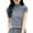 Gray, variant on Sexlip Women's Short Sleeve T-Shirt Ribbed Mock Neck Fitted Comfortable Casual Office Top Black XXL