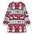 thumbnail image 6 of Girls' long-sleeved dress Sweater Knit Snowmen Girls' A-line dress with ribbed cuffs Soft and comfortable, 6 of 6