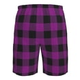 thumbnail image 6 of Naloa Purple Black Plaid Men's Beach Shorts, Surfing shorts, Swim trunks, Quick Dry Swim Trunks for Surfing Beach Fun - XX-Large, 6 of 9
