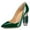 Green, variant on FSJ Women Bridal Pointed Toe Chunky High Heel Crystal Pumps Slip on Wedding Thick Comfort Wear Shoes Size 12 Black Red