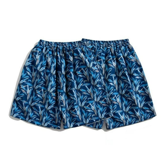 Wyobmus Men's Swim Trunks Without Pockets Quick Dry Swimming Trunks Printed Elatic Waist Beach Board Shorts A-Blue