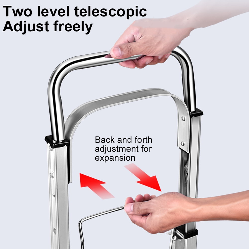 Folding Hand Truck Dolly Cart, Capacity Portable Aluminum Dolly Cart with Telescoping Handle and 15Cm Rubber Wheels for Moving,Shopping,Travel,Office Use