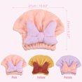 thumbnail image 4 of Toalla de secado de pelo de forro polar coralino para adolescentes, gorro de toalla de secado rápido, ligero para después del baño, secado del cabello, rosa, 4 of 7